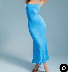 Bardot Adoni Mesh Midi Dress in Cornflower Blue size 10